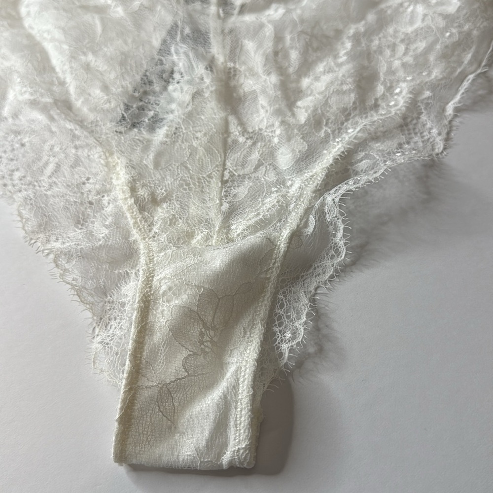 Polo Ralph Lauren Heritage Lace Tanga Panties Ecru XL - Picture 4 of 10